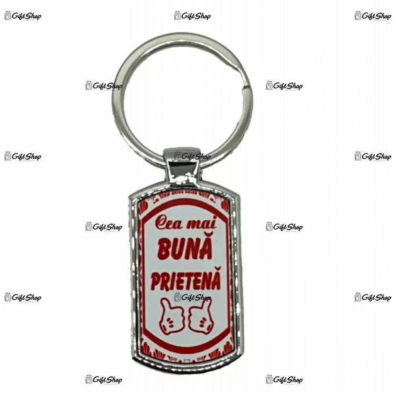 Cea mai buna prietena, breloc din metal cu mesaj